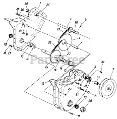 Cub Cadet 031 (218-031-100) - Cub Cadet Front-Tine Tiller (1988) Chain Case Assembly