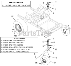 Gravely 992325 (Pro-Turn 252) - Gravely Pro-Turn 52" Zero-Turn Mower, Kawasaki FX (SN: 040000 & Above)