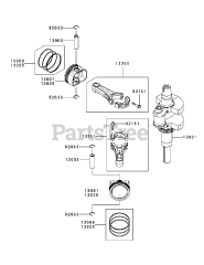 Cub Cadet LTX 1050 KW (13RF91AP056) - Cub Cadet 50" Lawn Tractor (2010 & Before) Kawasaki FR651V Piston &amp; Crankshaft