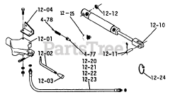 Toro 1-0465 - Toro Lawn Tractor, 12hp (1973) Parts List For 12.000 Hydraulic System (plate 12.1)