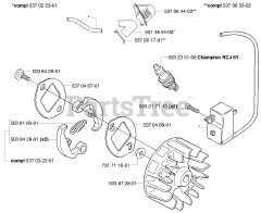 Husqvarna 326 EX - Husqvarna Handheld Edger, E-TECH 2 (2002-02) Ignition / Flywheel / Clutch