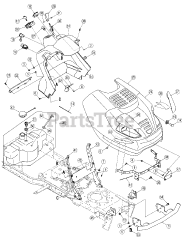 Cub Cadet i1046 (17AF9BKH709) - Cub Cadet 46" Zero-Turn Mower (2007 & Before) Hood Dash Panel &amp; Fuel Tank