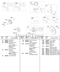 Briggs & Stratton 588447-0477-E2 - Briggs & Stratton Horizontal Engine Piston, Flywheel, Crankshaft