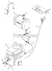 Gravely 988080 - Gravely Pro 200 Walk-Behind Mower Power Unit, 15hp Kohler (SN: 000101 & Above) Fuel And Exhaust System - 15 H.P. Units (Recoil Start)
