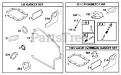 Briggs & Stratton 170402-6020-01 - Briggs & Stratton Horizontal Engine Gasket Sets