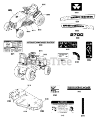 Massey Ferguson MF 2723 (2691194-00) - Massey Ferguson 52" Lawn Tractor, 23hp