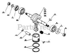 Echo SRM-201 F - Echo String Trimmer Bearings, Crankshaft, Piston