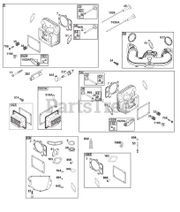 Briggs & Stratton 44C877-0010-B5 - Briggs & Stratton Vertical Engine Cylinder Head Group