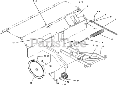 Toro 79271 - Toro 36" Tiller for 260 Series Tractors (SN: 069000001 - 069999999) (1996) Hitch, Drive Idler Pulleys