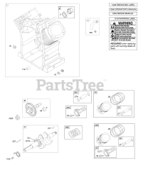 Briggs & Stratton 385447-0199-G1 - Briggs & Stratton Horizontal Engine Cylinder, Piston/Rings/Connecting Rod, Camshaft