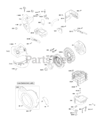 Briggs & Stratton 12D296-0113-E1 - Briggs & Stratton Horizontal Engine Blower Housing/Shrouds, Exhaust System, Flywheel