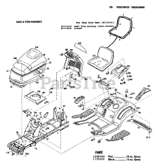 Troy-Bilt 13053 - Troy-Bilt Garden Tractor, Gear Drive (SN: 130530100101 & Above)