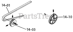 Toro 1-0357 (C-120) - Toro Lawn Tractor (1975) 14.000 Drive Belts And Pulleys (fig. 14a)