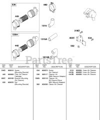 Briggs & Stratton 437447-0205-E2 - Briggs & Stratton Horizontal Engine Air Cleaner, Hoses