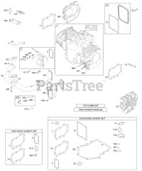 Briggs & Stratton 463707-0159-E1 - Briggs & Stratton Vertical Engine Crankcase Cover/Cylinder, Head, Kit/Gasket Sets - Engine, Kit/Gasket Sets - Valve