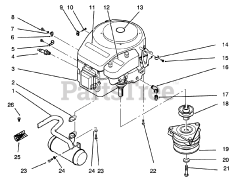 Toro 72041 (244-H) - Toro Yard Tractor (SN: 039000001 - 039999999) (1993) Engine And Clutch