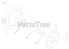 Toro 22172 - Toro Recycler Walk-Behind Mower (SN: 230000001 - 230999999) (2003) Front Wheel And Tire Assembly
