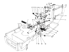 Toro 57420 (12-44) - Toro Lawn Tractor, 12hp (SN: 008000001 - 008999999) (1988) Brake  Clutch Pedal Assembly