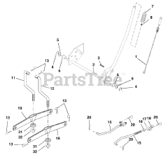 Poulan 271491 - Poulan Lawn Tractor (2002) Lift Assembly