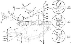 Gravely 992049 (PM 272Z) - Gravely Pro-Master 72" Zero-Turn Mower, 25hp Kawasaki (SN: 000101 - 001499) Mounting Arms And Belt Guards