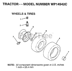 Winston Pro WP 14542 C - Winston Pro Lawn Tractor (1997) WHEELS AND TIRES