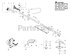 Poulan Pro PP 336 - Poulan Pro String Trimmer Handle, Chassis &amp; Bar Assembly