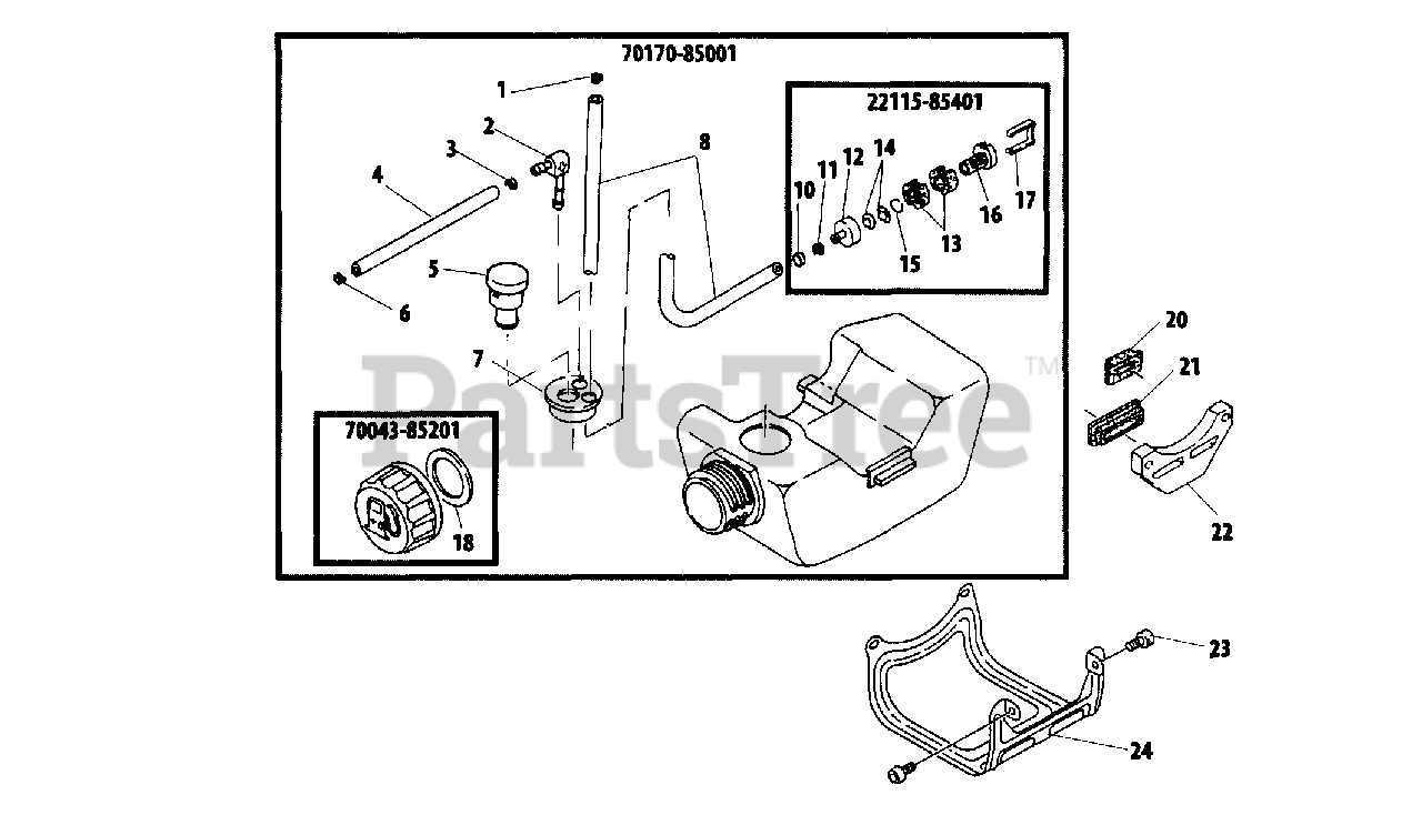 Shindaiwa PB 270 Shindaiwa Power Broom Fuel Tank Parts Lookup with