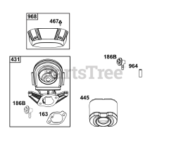 Briggs & Stratton 40U877-0002-B5 - Briggs & Stratton Vertical Engine Air Cleaner Group