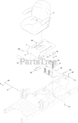 Toro 74793 (SW 5425) - Toro 54" TimeCutter Zero-Turn Mower (SN: 316000001 - 316999999) (2016) Seat Assembly