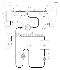 Ferris IS 2000Z (5901191) - Ferris IS2000Z Series 52" Zero-Turn Mower, 20hp Yanmar, Side-Discharge Fuel Supply Hose &amp; Tank Replacement Parts Group
