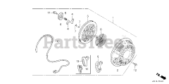 Honda GX240 U1 WKT4 (GCAKK) - Honda Engine, Made in Japan (SN: GCAKK-1000001 - GCAKK-9999999) RECOIL STARTER