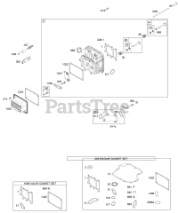 Briggs & Stratton 216802-0108-E1 - Briggs & Stratton Vertical Engine Cylinder Head, Gasket Set - Engine, Gasket Set - Valve