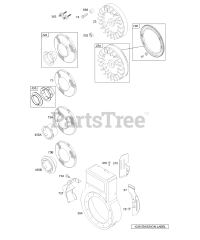 Briggs & Stratton 133432-1010-E2 - Briggs & Stratton Horizontal Engine Blower Housing/Shrouds, Flywheel Groups