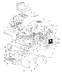 White Outdoor GT-1855 (142-996-190) - White Outdoor 50" Garden Tractor (1992) Seat, Hood, Rear Fender and Frame Ass'y