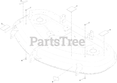 Toro 74793 (SW 5425) - Toro 54" TimeCutter Zero-Turn Mower (SN: 316000001 - 316999999) (2016) 54 Inch Deck Decal Assembly No. 130-7004