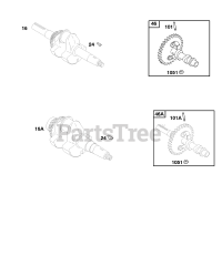 Briggs & Stratton 117432-0236-E2 - Briggs & Stratton Horizontal Engine Camshaft, Crankshaft