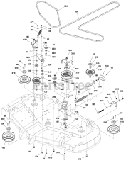 Ferris ISX 3300 (5902066) - Ferris ISX3300 Series 60" Zero-Turn Mower, 31hp Kawasaki 60" Mower Deck Group - Pulleys, Belts, and Idler Arm
