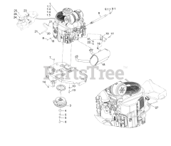 Exmark LZE751CKA524A2 - Exmark 52" Lazer Z E-Series Zero-Turn Mower, Kawasaki FX (SN: 404314159 - 406294344) (Rev B) (2019) Engine Assembly