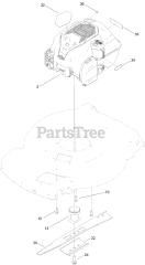 Toro 21445 - Toro 22" Recycler Walk-Behind Mower with SmartStow (SN: 415200000 - 999999999) Engine and Blade Assembly