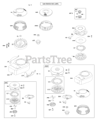 Briggs & Stratton 10B902-2005-E1 - Briggs & Stratton Vertical Engine Blower Housing/Shrouds, Flywheel, Rewind Starter
