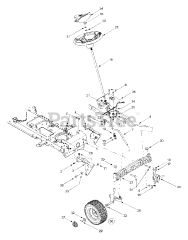 White Outdoor LT-1850 (13A6616H190) - White Outdoor 46" Lawn Tractor (2003) Steering, Front Wheels &amp; Axle