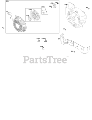 Briggs & Stratton 25T232-0344-H1 - Briggs & Stratton Horizontal Engine Blower Housing Group