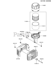 Kawasaki FJ180V-CM24 - Kawasaki Engine AIR-FILTER/MUFFLER