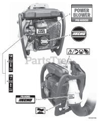 Echo PB-6000 - Echo Backpack Blower (Type 1E) Labels