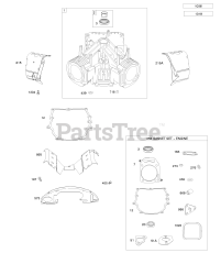 Briggs & Stratton 389575-0002-E1 - Briggs & Stratton Vertical Engine Cylinder, Cylinder Shields, Engine Gasket Set