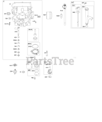 Briggs & Stratton 445677-0827-E1 - Briggs & Stratton Vertical Engine Engine Sump, Oil Pump, Dipstick/Tube Assembly
