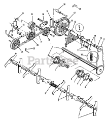 AGCO 410 S (1600299) - AGCO Lawn Tractor, 10hp Lawn Revitilizer Group - Drive (1506I43)