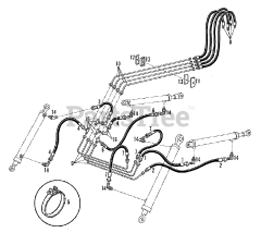 Simplicity 2096175 - Simplicity Model 415 Loader Hydraulic Lines - Boom End to Control Valve Group (3482I28)