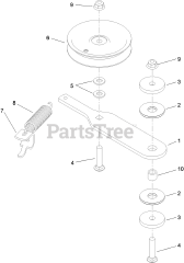 Toro 74550 - Toro 60" GrandStand Stand-On Mower (SN: 310000001 - 310999999) (2010) Spring Idler Assembly No. 117-0445