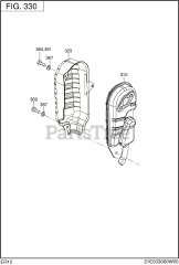 Subaru Robin ER120D45000 (ER12) - Subaru Robin Engine 330 Intake &amp; Exhaust